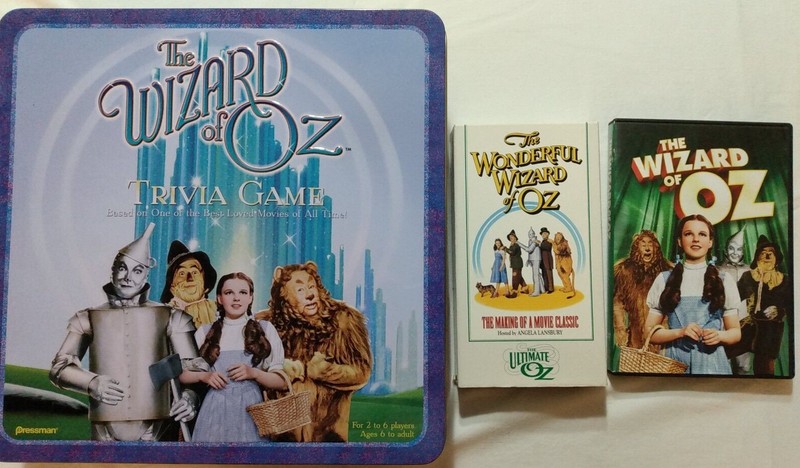 Wizard of Oz Trivia Game + VHS Wonderful Wizard Making of a Movie Classic + DVD 