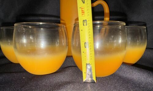 Vintage Blendo Krug 6 Rolly Poly Brille orange Sherbet exquisiter Zustand 1950er - Bild 3 von 16