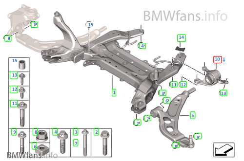 Kit riparazione BOCCOLA Braccio trasversale DX ORIGINALE BMW MINI 31 12 6 874342 - Foto 3 di 3