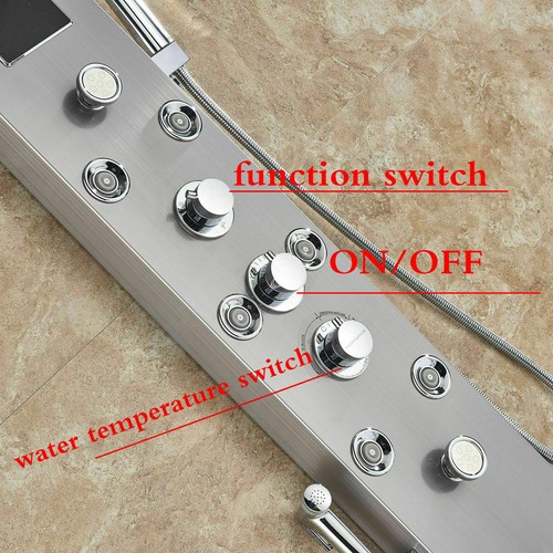 LED Panel de Ducha Moderna Acero Inoxidable Columna de Hidromasaje Para Baño - Imagen 157 de 207