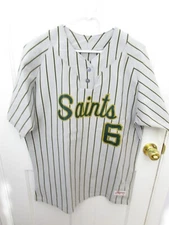 VTG SAINTS Ripon Baseball XL Jersey Mens 6 Pinstripe Button Up Athletic USA