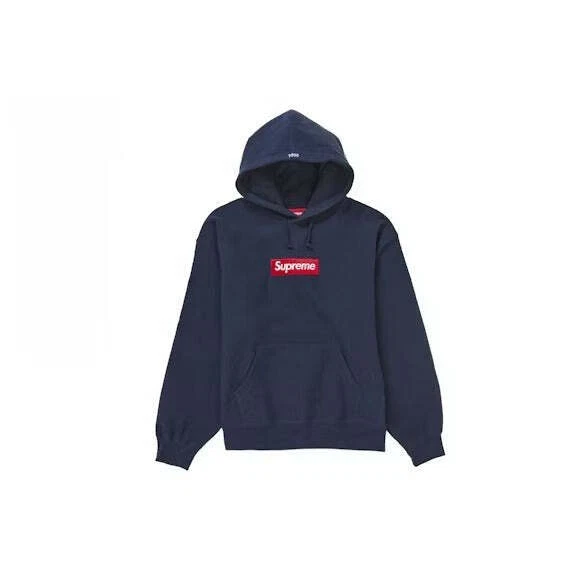 Sweat à capuche logo Supreme Box (FW24) bleu marine