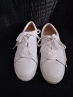 KATE SPADE WHITE LEATHER LACE UP SNEAKERS COURT SHOES SIZE 8B STYLE FEZ — photo 1