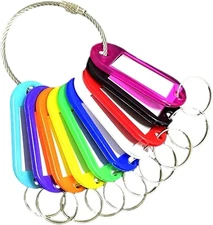 Key Tag Set with 40 Plastic Labels, Ball Chains & Cable Key Rings
