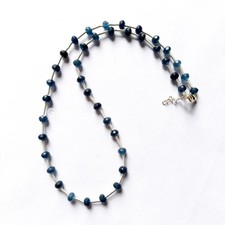 Blue Sapphire 6mm Faceted Rondelle Necklace, Sapphire Gemstone Jewelry, Elegant