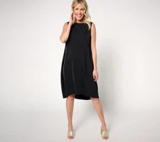 nicole by Nicole Miller Women's Dress Sz M A-line Midi Black A653420