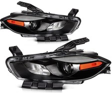 Fits Dodge Dart 2013-2016 Headlights Assembly Pair Left + Right Black Housing