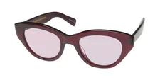 NEW GARRETT LEIGHT DOTTIE SUNGLASSES WOMENS 49-22-145 MER RED FULL-RIM CAT EYE