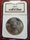 1923 $1 Peace Dollar. NGC MS-63. Free Shipping