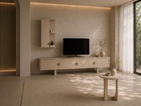 Stilvolles Wohnzimmer-Set Mit Tv-Wohnwand Und Modernem Beistelltisch
