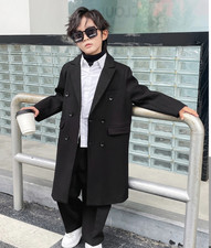 Boys Double Breasted Coats Kids Child Notch Lapel Suit Jacket Casual Outerwear