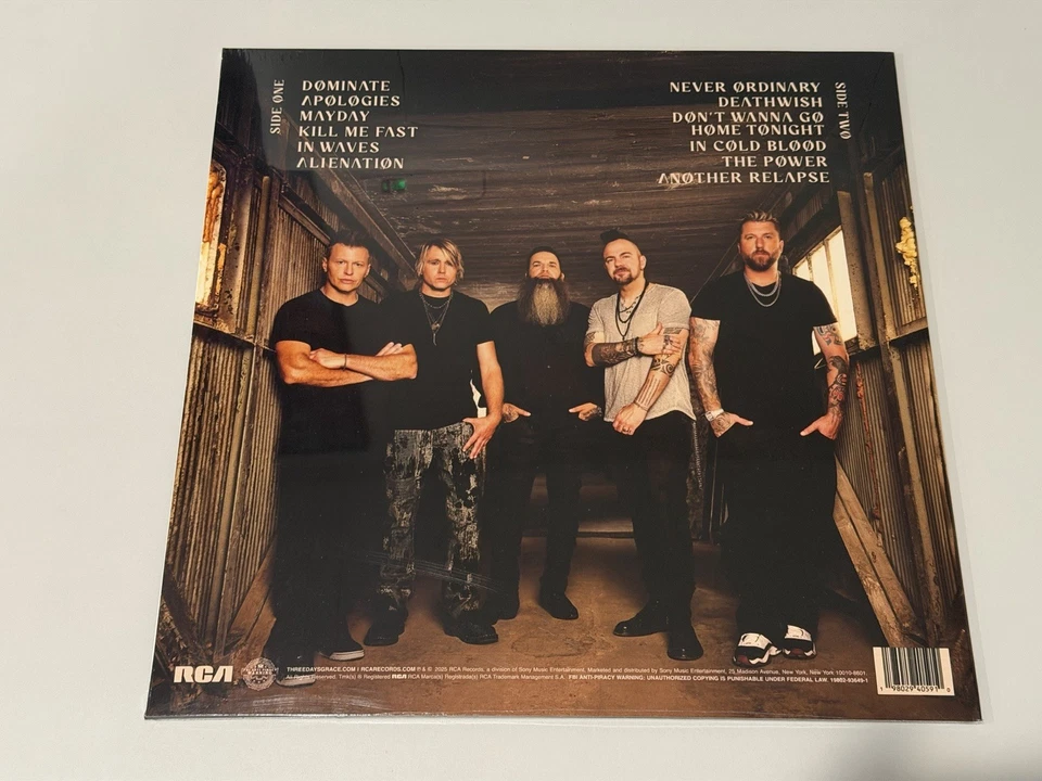 THREE DAYS GRACE ALIENATION SIGNED AUTOGRAPHED SEALED LP Vinyl - Red Splatter - Image 2 of 4