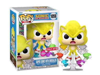 Funko POP! Plus Games: Sonic The Hedgehog - Super Sonic with Emeralds (Flocked)(