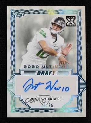 2020 Leaf Ultimate Draft 22/25 Justin Herbert #BA-JH2 Rookie Auto RC uk2