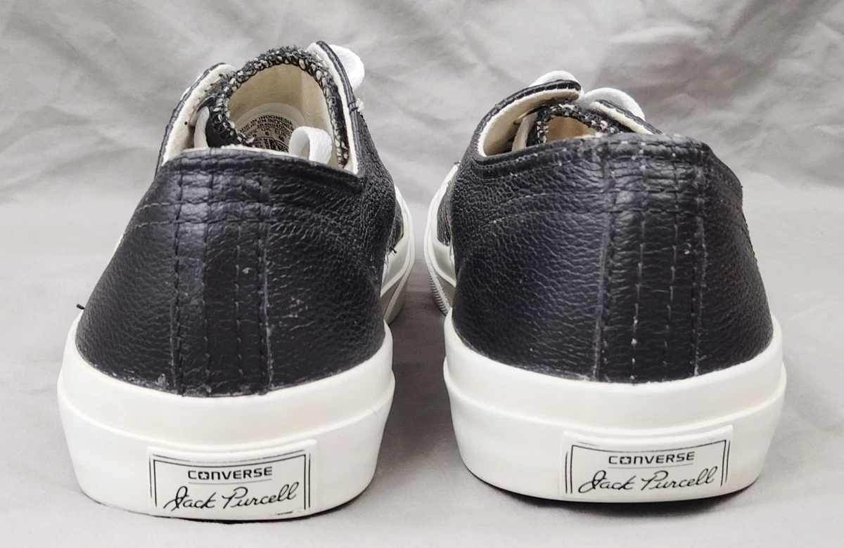 Converse Jack Purcell Leder schwarz Low-Top Herren 7 Damen 8,5 Turnschuhe
