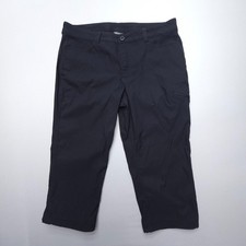 Eddie Bauer Rainier Capri Pants Womens 14 Hiking Black Travel Tech Stretch Trail