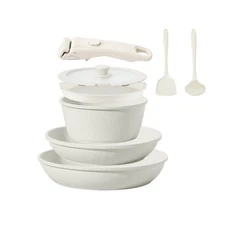 8PCS Ceramic Cookware,Nonstick Ceramic Pan, Removable Handle Pots and Pans Se...