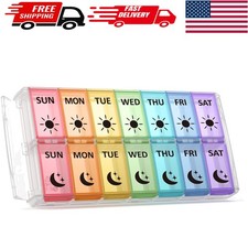 BPA-Free Extra Large Pill Organizer - Portable 14 Compartment Medicine Keeper