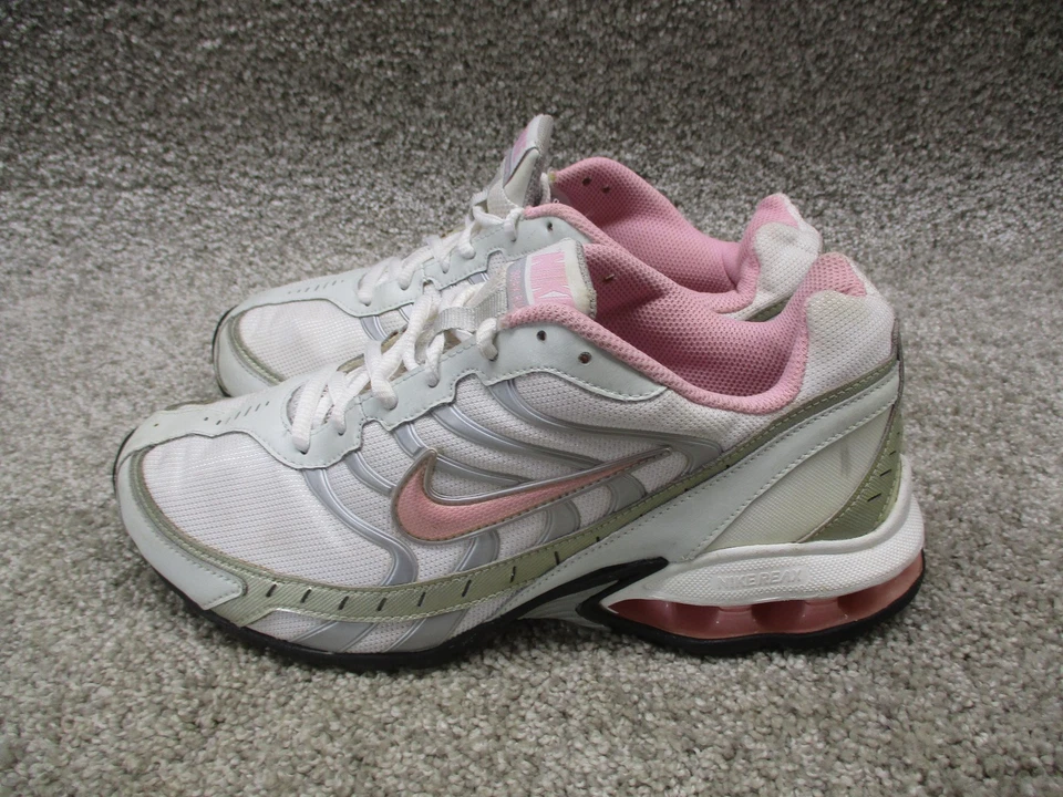 Nike Reax Run 5 туфли женский размер 9,5 белый розовый серый сетки работает 324845-161 - Изображение 4 из 4