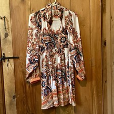 Free People ‘Say You Love Me’ mini dress. Sz Small. Paisley Floral Flowy Boho.