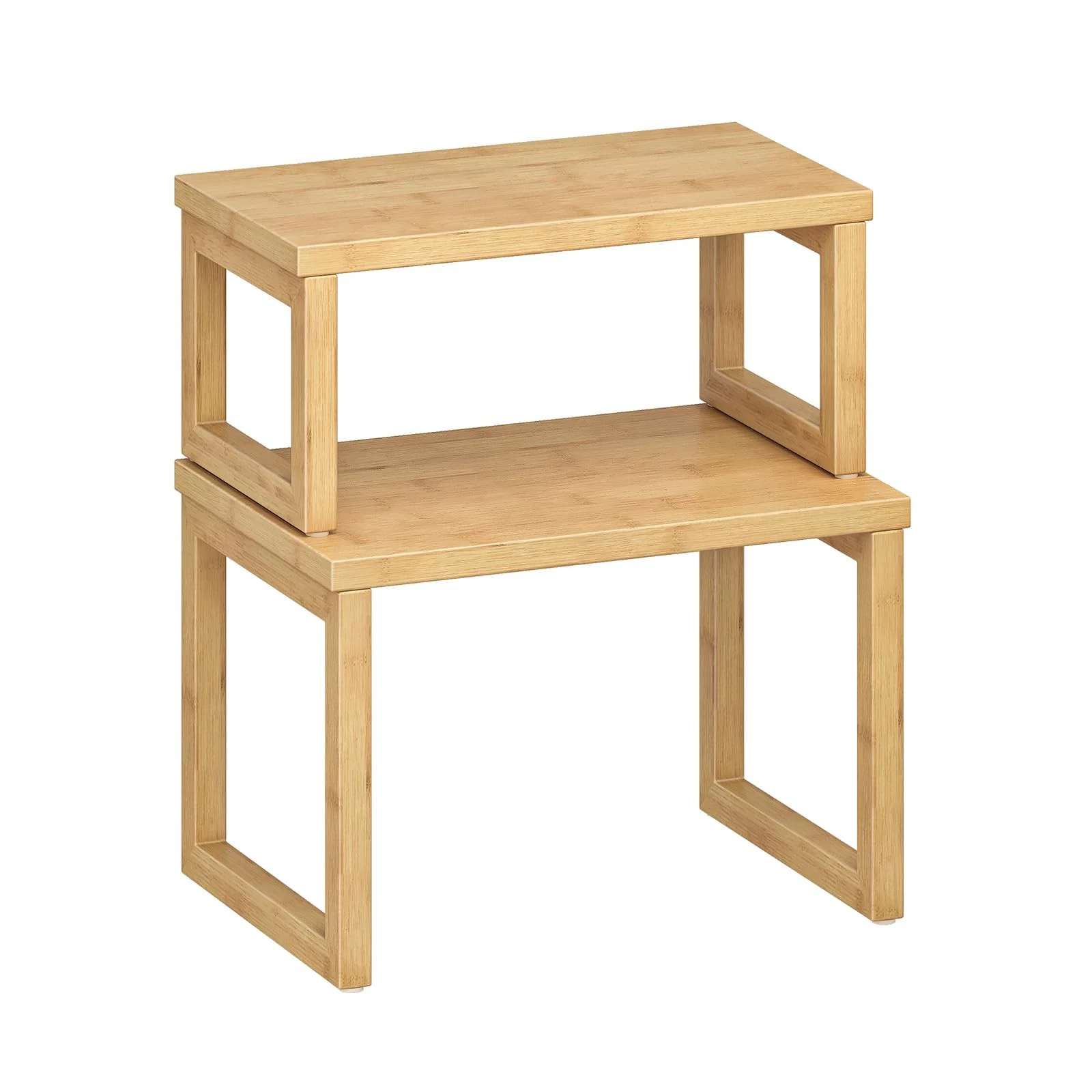 Cabinet Organizer Shelf, Set of 2 Kitchen Counter Shelves, Expandable Kitchen...