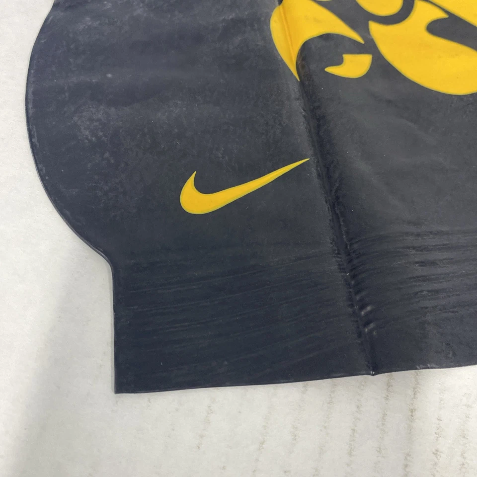 QTY (2) Iowa Hawkeyes NIKE swim cap LATEX Black & Yellow BRAND NEW light - Image 3 of 4