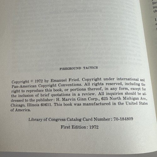 1972 - Fireground Tactics, Emanuel Fried - Firefighting - HC First Edition Print - Foto 7 di 14