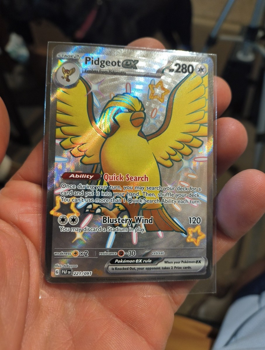 Pokémon TCG Pidgeot EX 221/091 Shiny Ultra Rare Paldean Fates NM