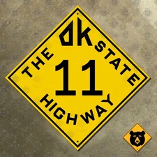 Oklahoma State Highway 11 route marker road sign Tulsa Blackwell OK 1924 12x12