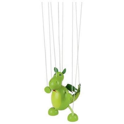 Goki Marionette Dinosaurier Handpuppe Holz Puppentheater Spielzeug Gliederpuppe