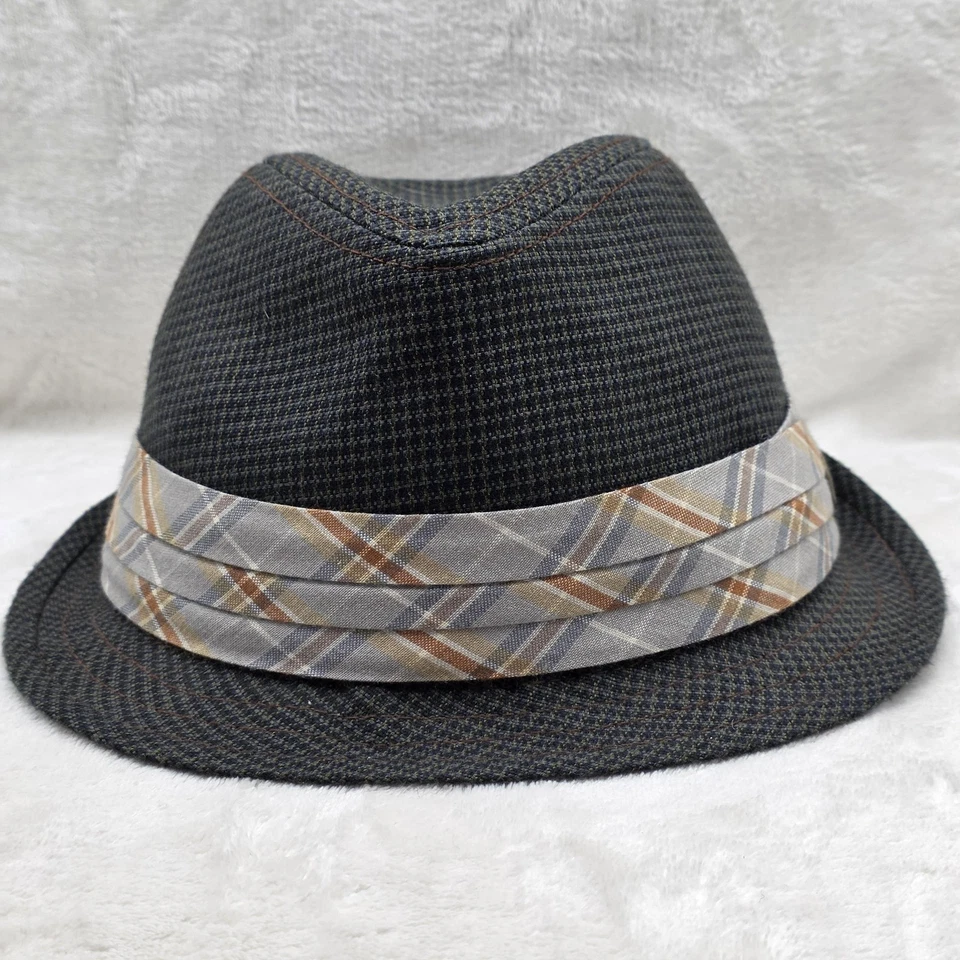 Goorin Bros Hat Fedora Fitted Mens Extra Large Gray Plaid Band Wool Blend Trilby - Image 2 of 4