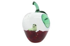 Vintage Maude & Bob St. Clair Paperweight with Worm  Peering Out!   Vintage 1981