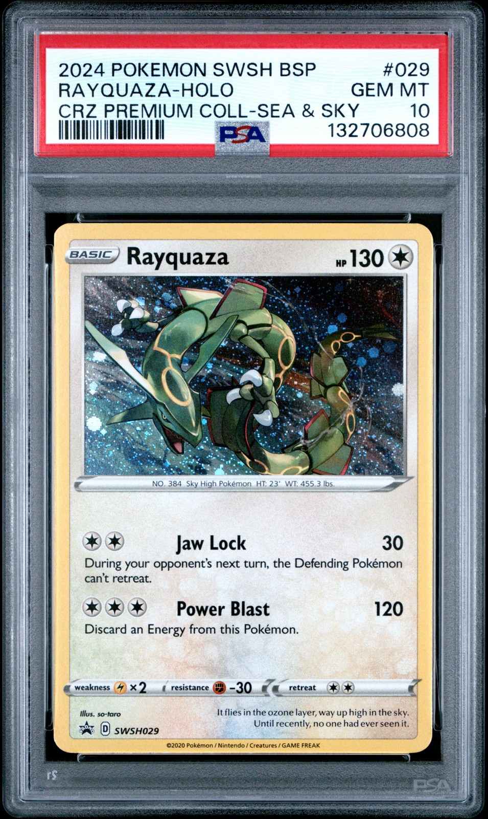 2024 POKEMON SWSH BLACK STAR PROMO #029 RAYQUAZA-HOLO PSA 10