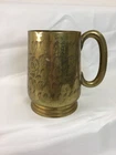 Vintage Indian Etched Brass 1/2  Pint Tankard (H12)