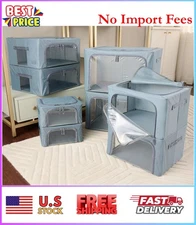 Periea Set of 8 Collapsible Storage Boxes – Foldable Fabric Organizers with Lids