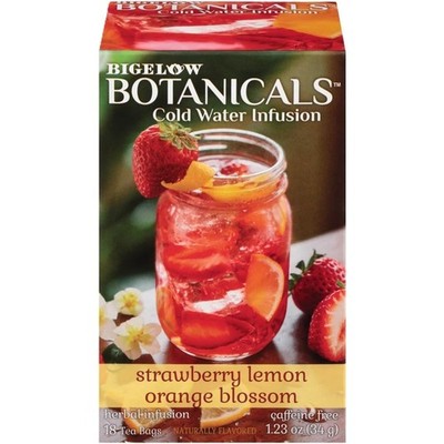 Bigelow Botanicals Cold Water Infusion Strawberry Lemon Orange Blossom 18 Count