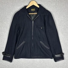 Temptation Japan Jacket Size Medium Blouson USN Style Wool Blend Navy Blue