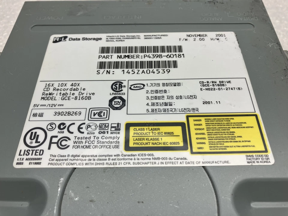 Unidad de CD RW interna de almacenamiento de datos H-L HP GCE-8160B serie CD16 Foto 3 de 4