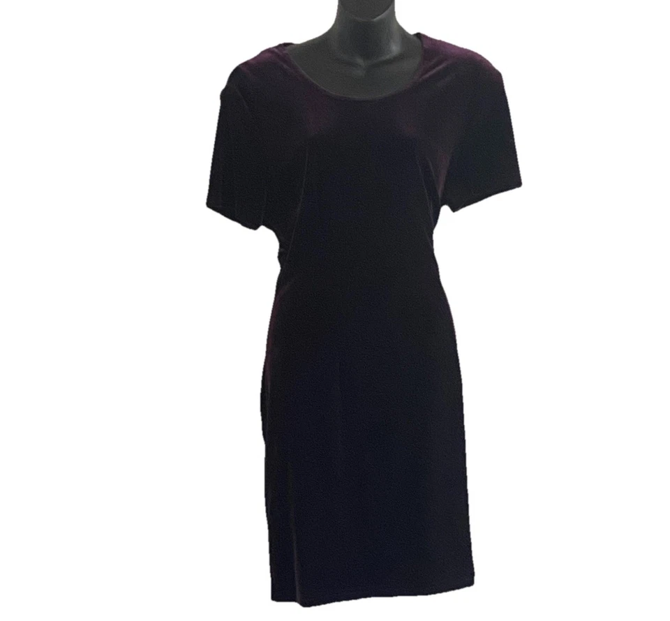 Vestido midi vintage años 90 Y2K 16 terciopelo aplastado M borgoña bruja caprichosa hada Foto 3 de 4