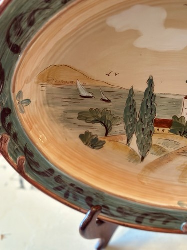 Certified Int'l Pamela Gladding "Tuscan Landscape" Ceramic Oval Platter 16" - Picture 9 of 20
