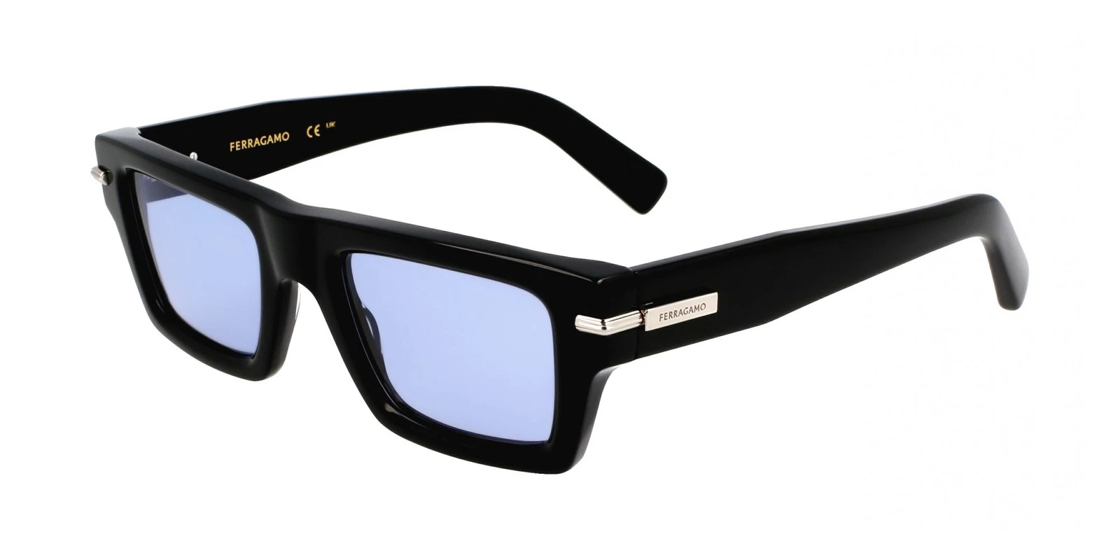 Ferragamo — Ferragamo SF2034S Black/azure 50/22/145 MAN Sunglasses