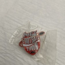 Coca-Cola Football Town USA Pin Badge Red Silver White Soda Theme