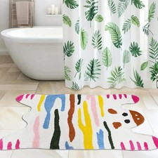Rainbow Zebra Rug 2.3x5Ft Animal Stripe Bathmat Kids Play Mat for Bedroom Bat...