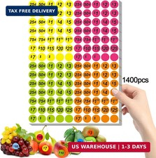 Garage Sale Price Stickers, 1400 PCS 3/4 Inch Price Stickers for Yard Sales, Fle