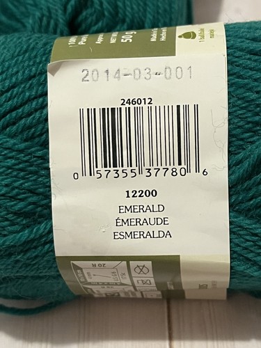 Lote de 5 madejas de lana clásica DK Superwash hilo esmeralda 12200 mismo tinte - Imagen 3 de 4