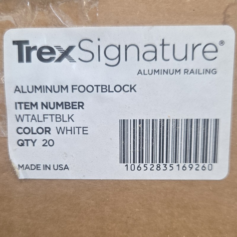 Trex Aluminum Railing Footblock White - Bulk Lot of 20 Pieces