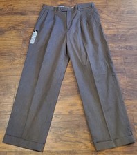 Axist Mens Corporate Khaki Pants Size 36x30 Heather Charcoal Pleated Trouser New