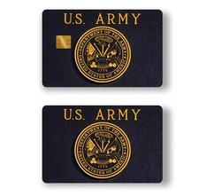 x2 UNITED STATES ARMY GOLD BLACK CREDIT DEBIT CARD SKIN STICKERS 548