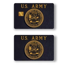 x2 UNITED STATES ARMY GOLD BLACK CREDIT DEBIT CARD SKIN STICKERS #548