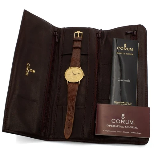 Men's Corum 1861 $20 Liberty Head Double Eagle Coin 35mm Quartz Watch #W218907-2
